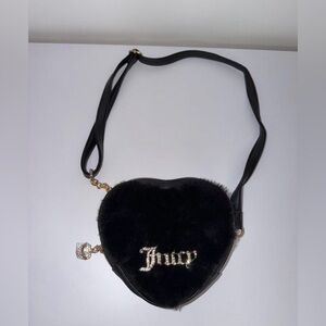 Juicy Couture Crossbody Bag Liquorice
Black Fluffy Faux Fur Heart w/ Charm